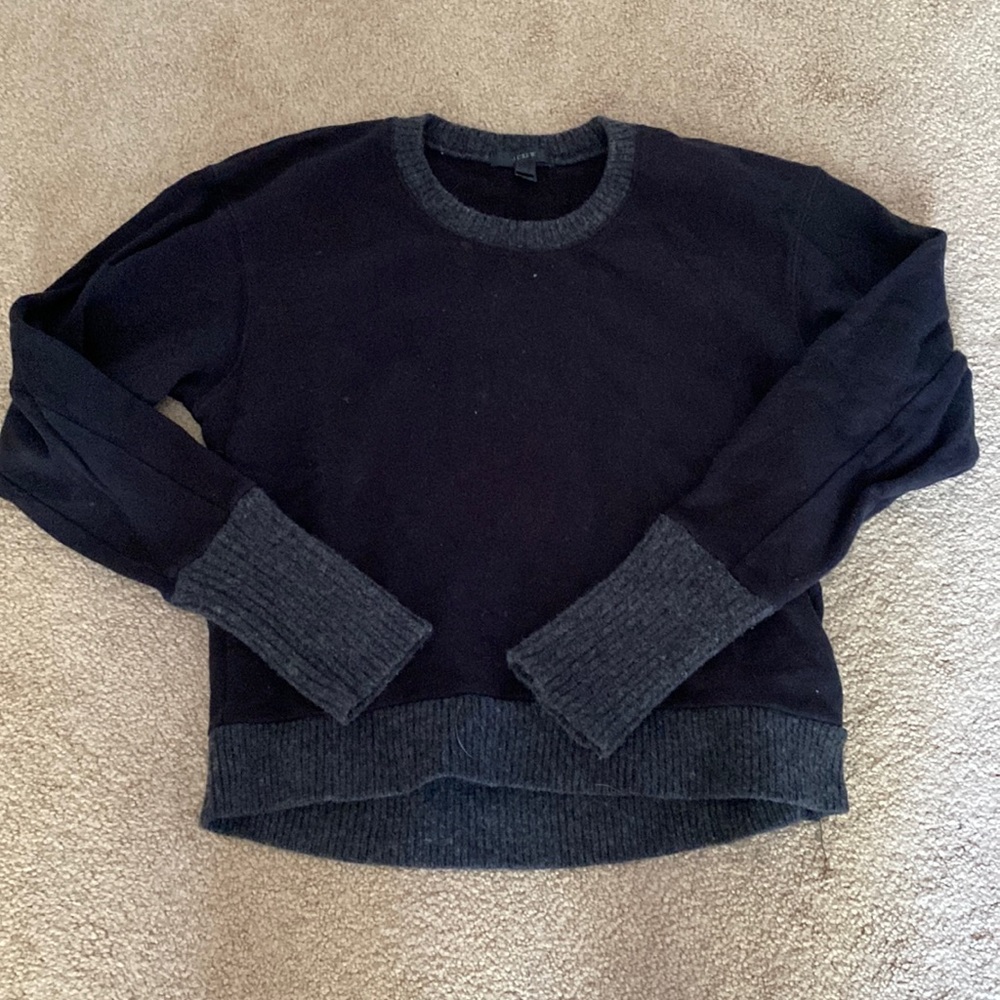 J Crew black crop sweater
